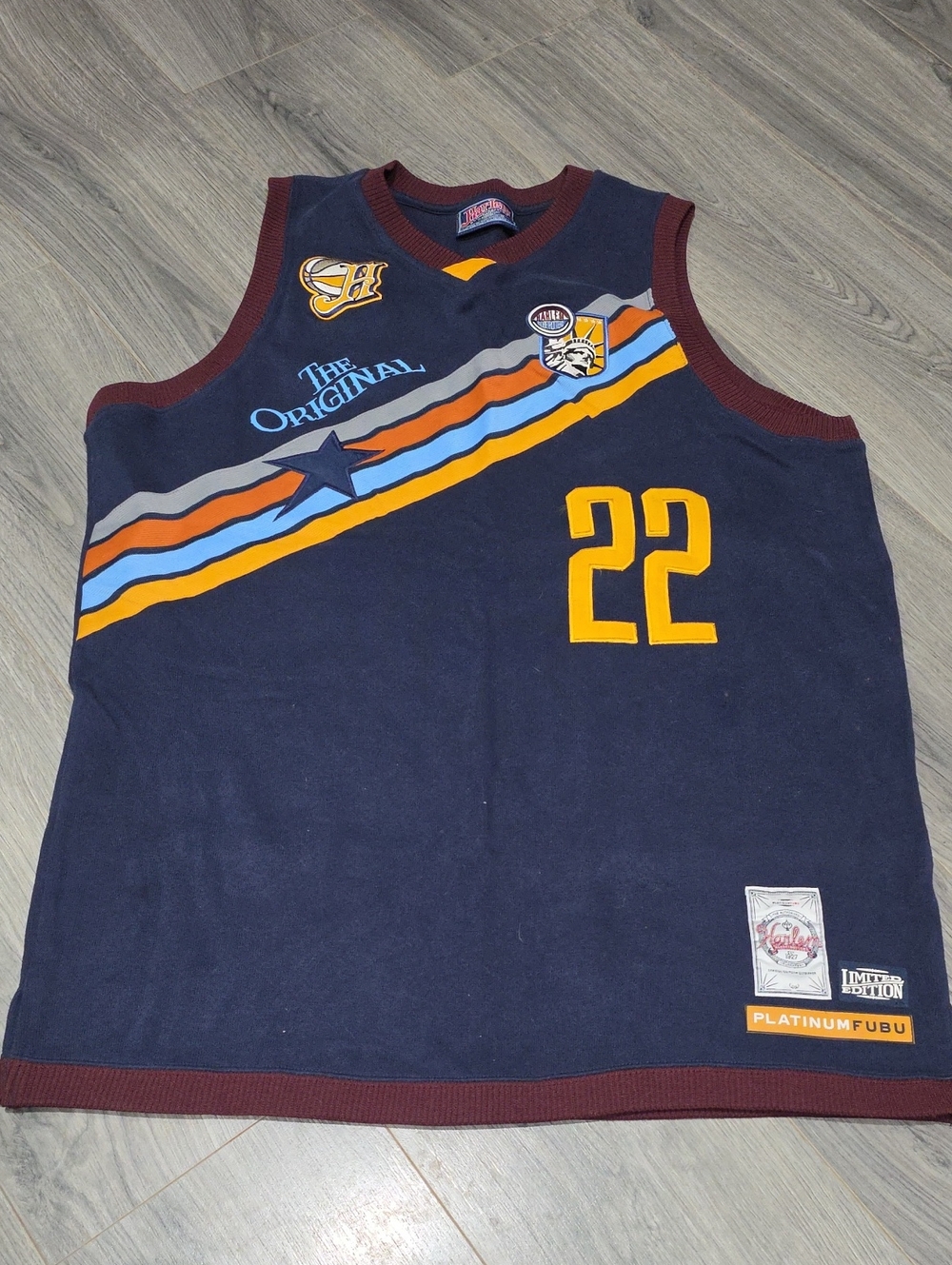 RARE Limited EDITIO Globetrotters #22 Curly Navy Basketball Jersey Tank Top